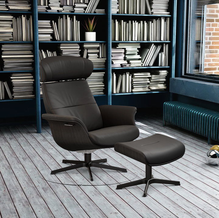 TimeOut Recliner with Footstool - Fantasy Leather