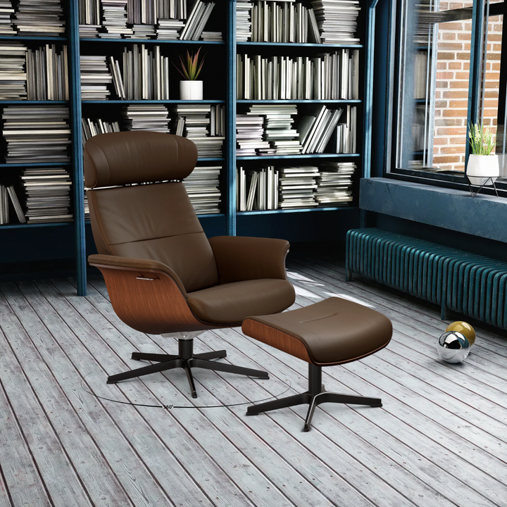 TimeOut Recliner with Footstool - Fantasy Leather
