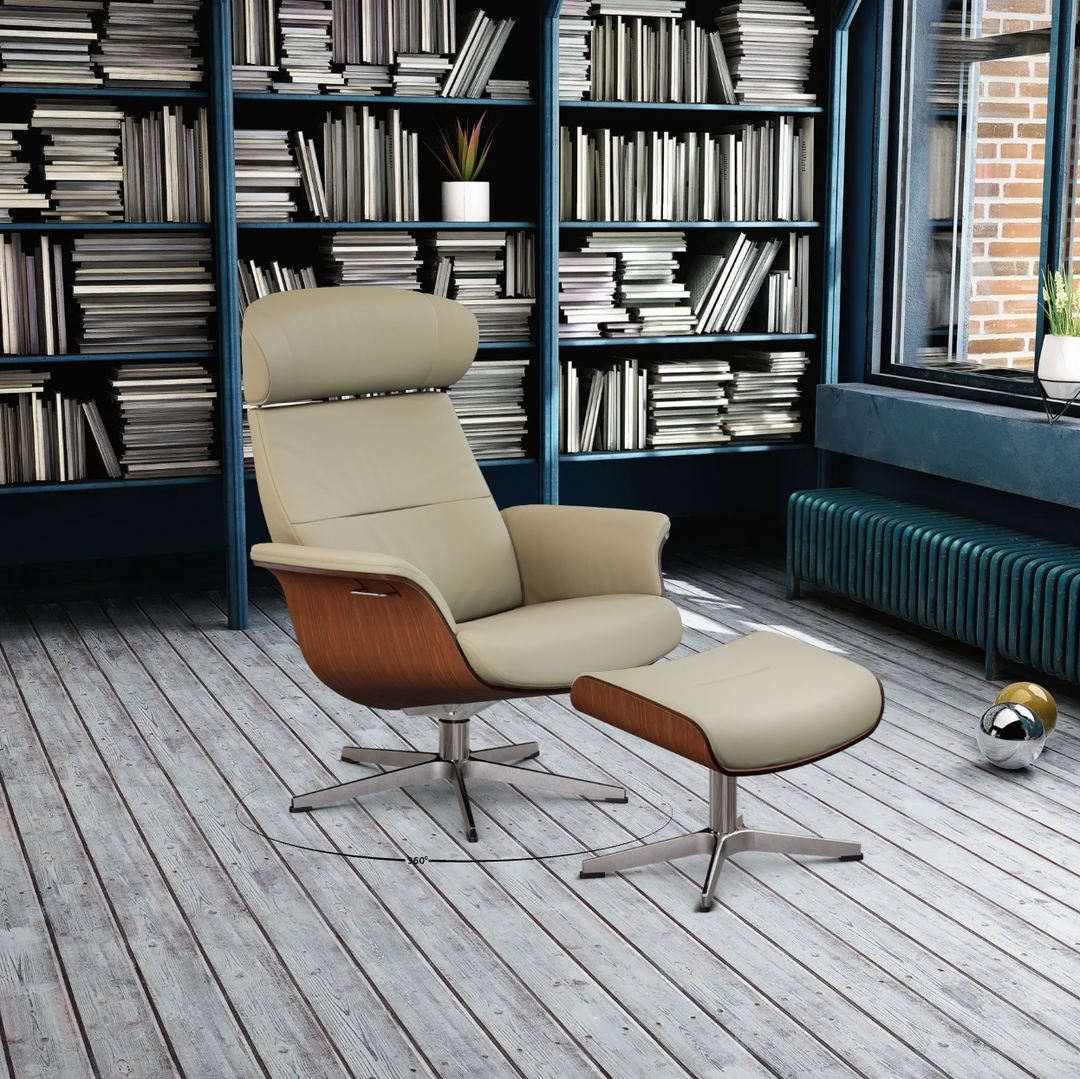 TimeOut Recliner with Footstool - Fantasy Leather