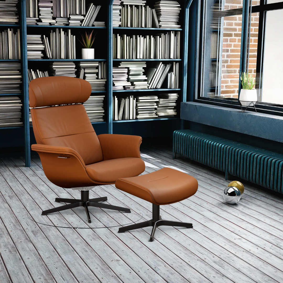 TimeOut Recliner with Footstool - Fantasy Leather
