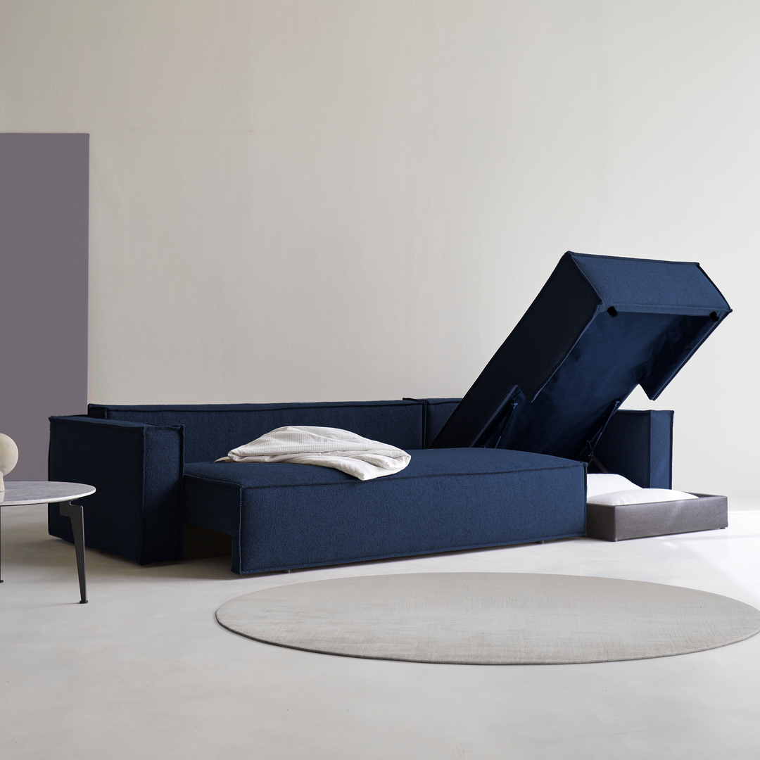 Play Storage Sofa Bed (Queen) with Chaise - With Removable Cover