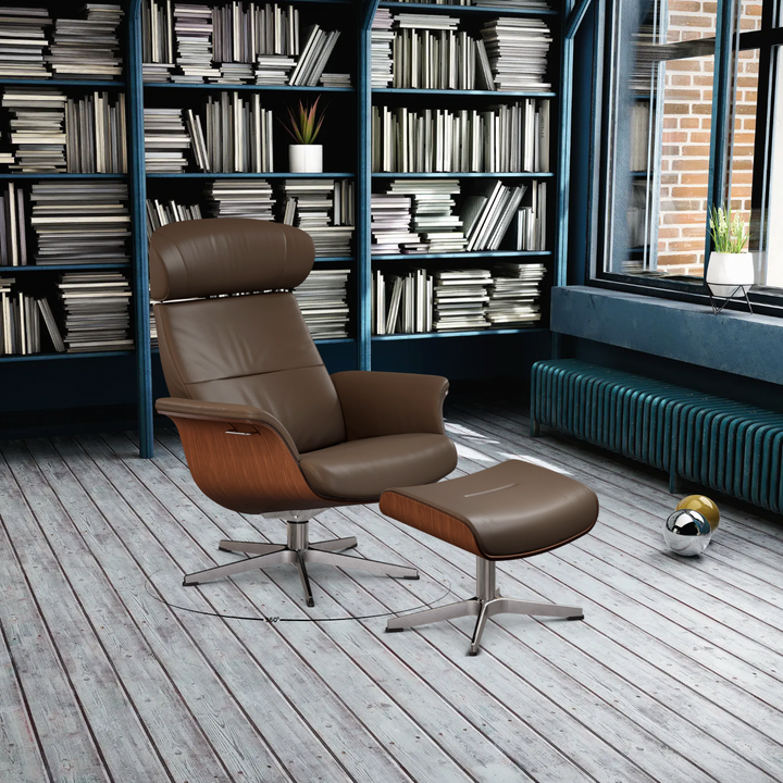 TimeOut Recliner with Footstool - Bolzano Leather