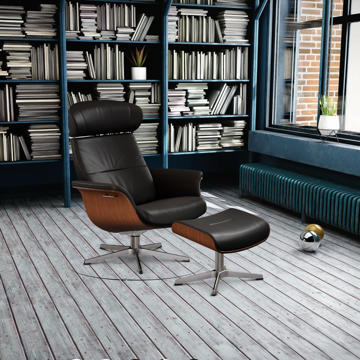TimeOut Recliner with Footstool - Bolzano Leather
