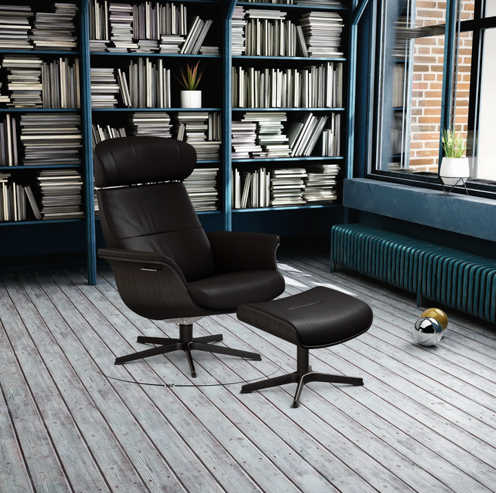 TimeOut Recliner with Footstool - Western Leather