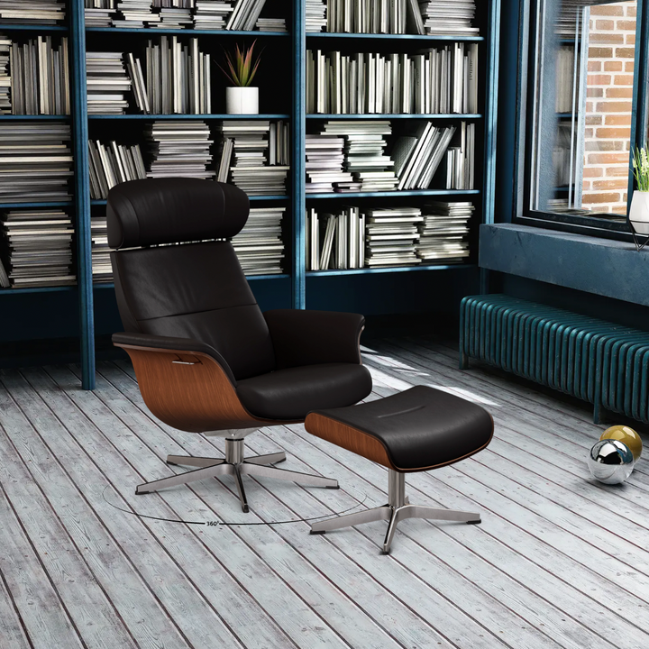 TimeOut Recliner with Footstool - Western Leather