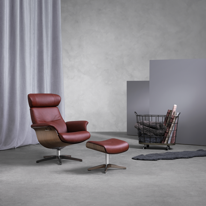TimeOut Recliner with Footstool - Bolzano Leather