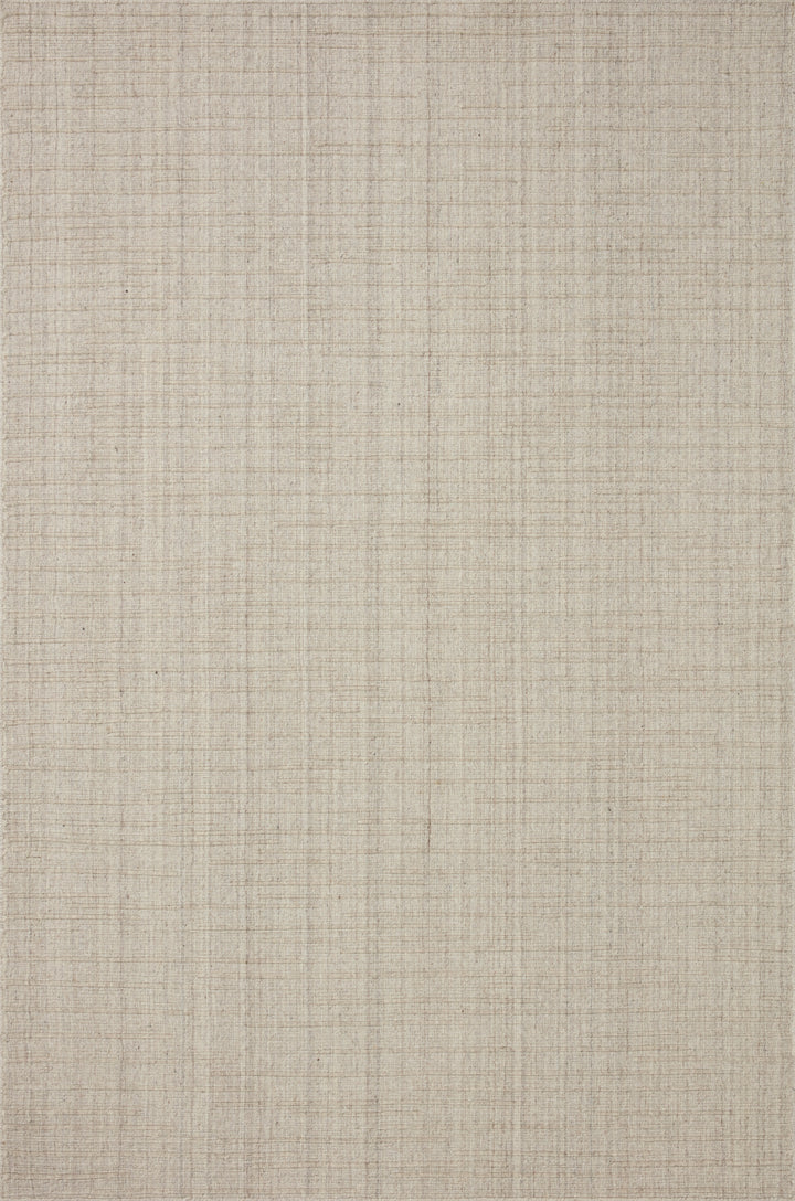 Textured Brooks wool area rug in stone with minimal texture