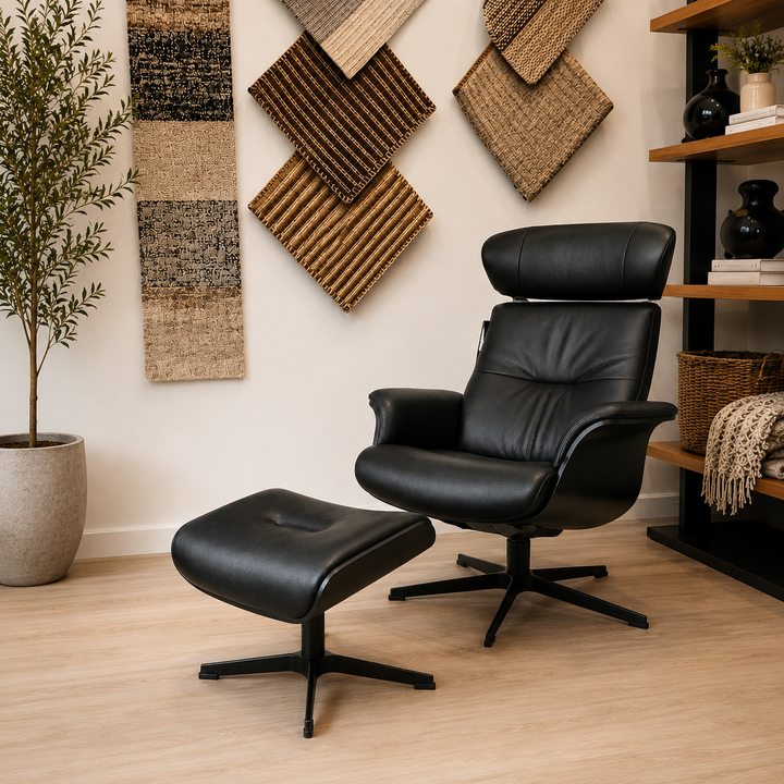TimeOut Recliner – Fantasy Black Leather | Promotional Offer