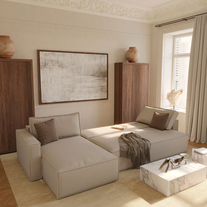 Play Storage Sofa Bed (Queen) with Chaise - With Removable Cover