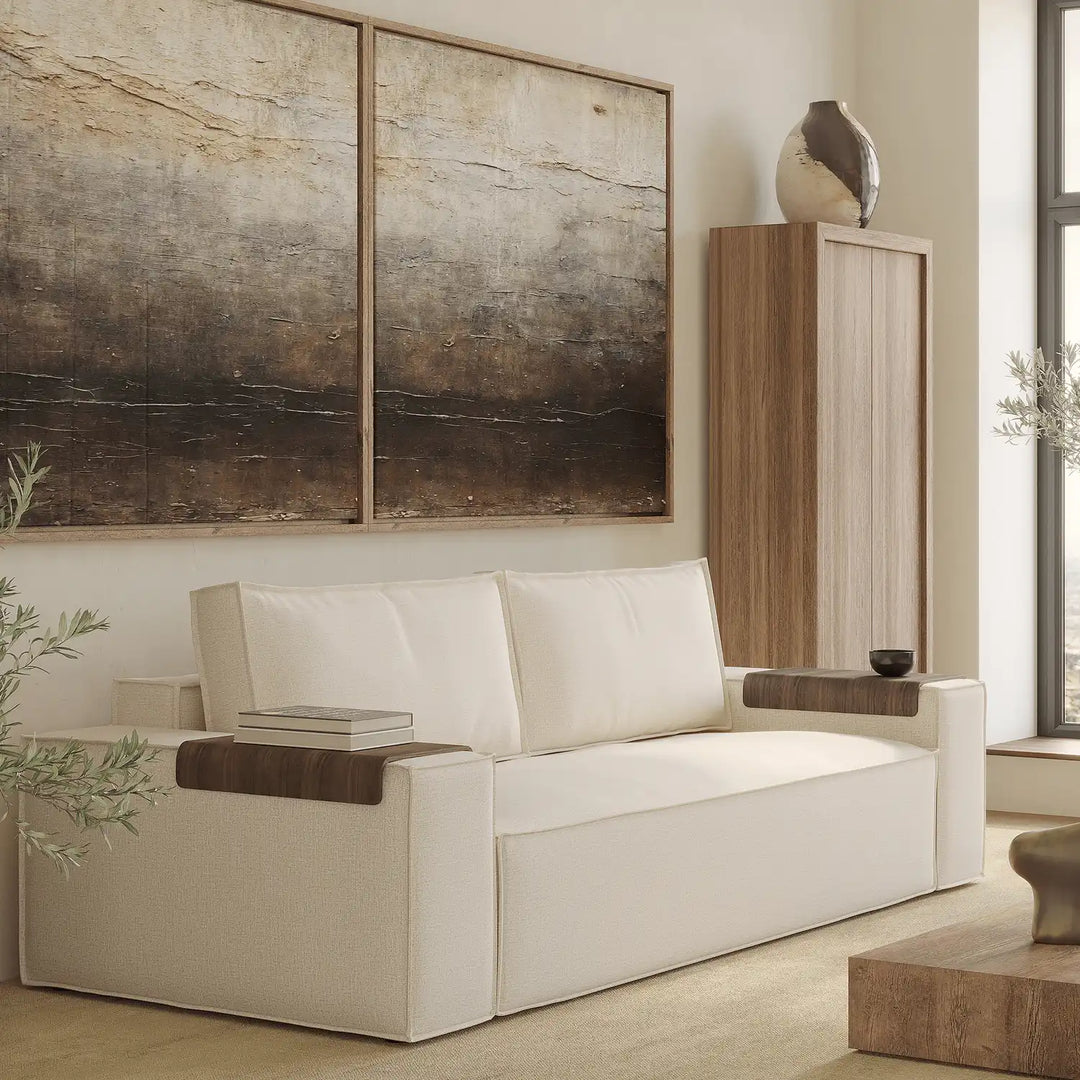 Play Storage Sofa Bed (Queen) - Wide Arms - With Removable Cover - Made to Order