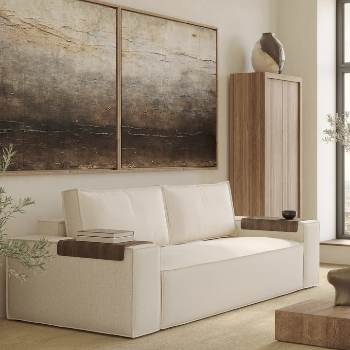 Play Storage Sofa Bed (Queen) - Wide Arms - With Removable Cover - Made to Order