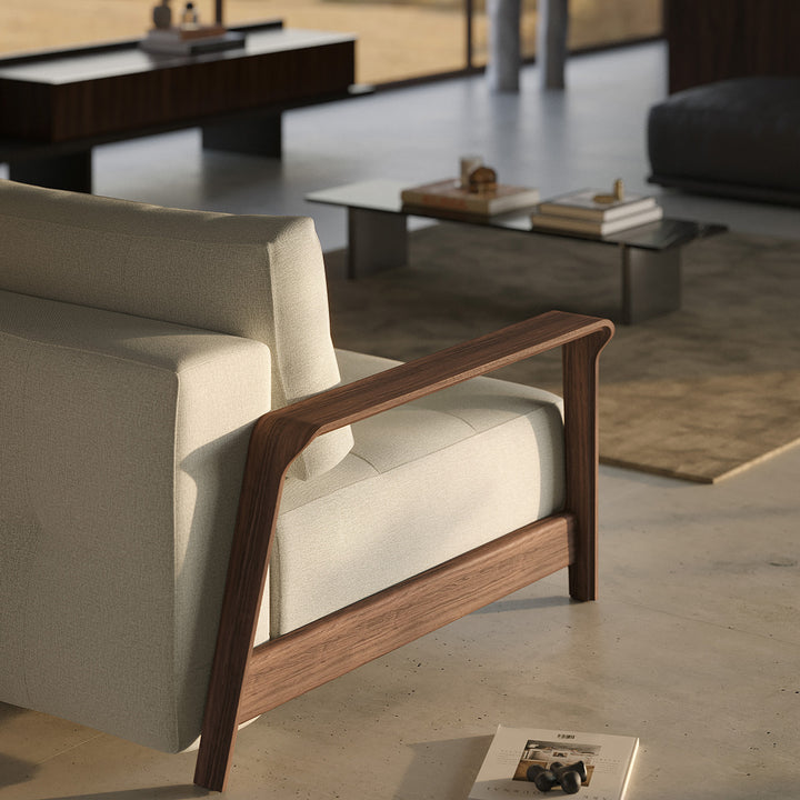 Movie Night Sofa Bed (Queen) with Wood Arms  - Floor Model / Ottawa Store