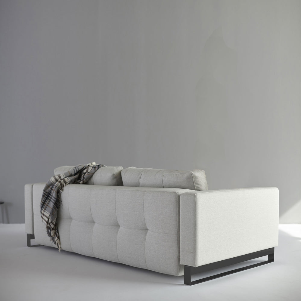 movie night sofa bed rear view in natural tweed fabric