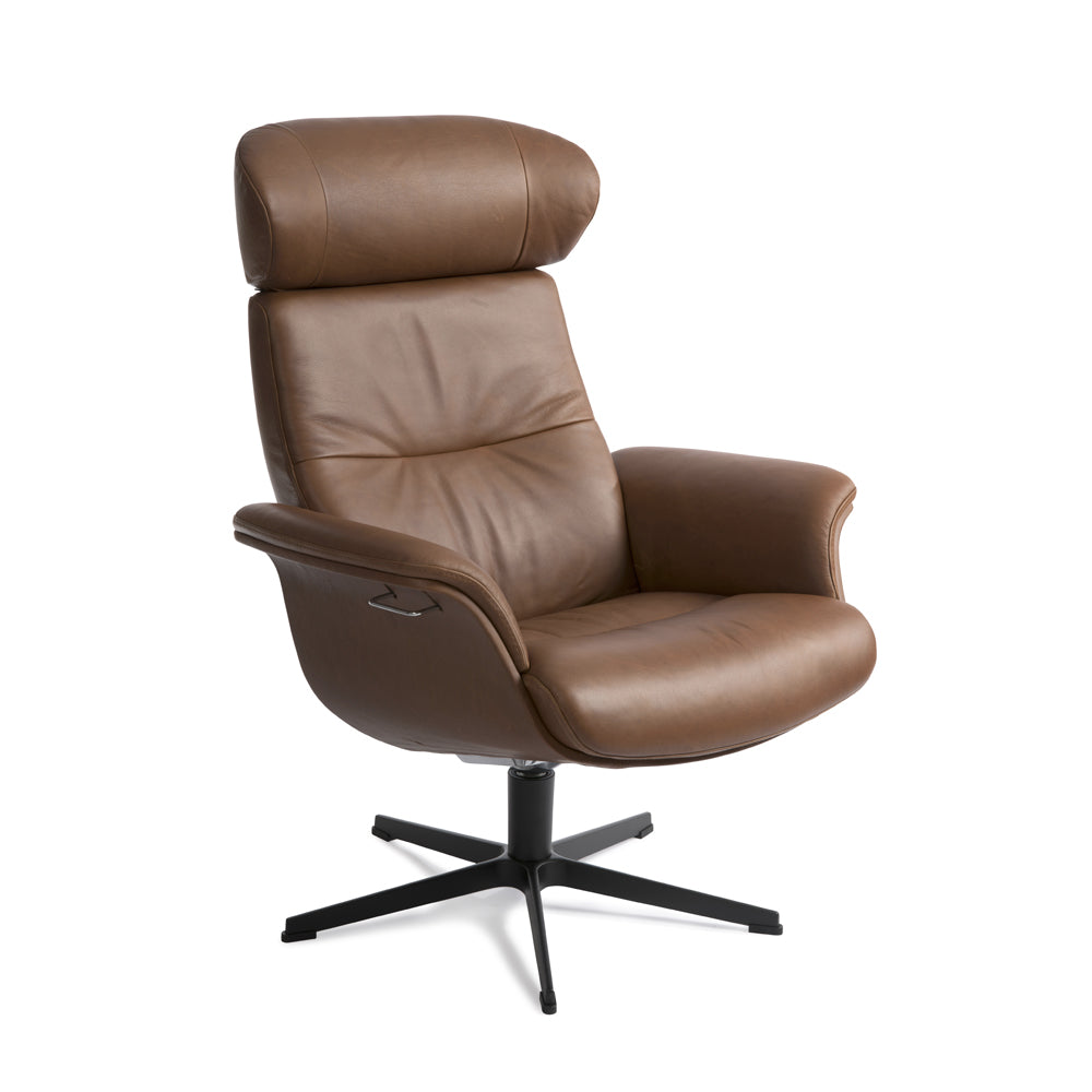 TimeOut Recliner with Footstool - Western Cognac